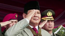 Prabowo Subinto hadir HUT Bhayangkara ke-78 yang digelar di Monas, Jakarta, Senin (1/7/2024), yang dibuka oleh Presiden RI Joko Widodo dan dihadiri masyarakat. (Dok Tim Media Prabowo)